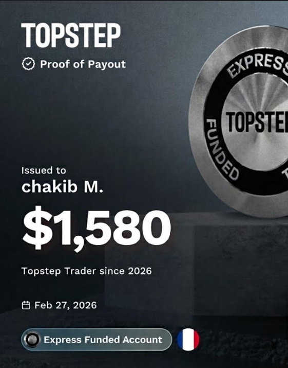 Topstep - Proof of Payout - $1,580 - 27 Feb 2026
